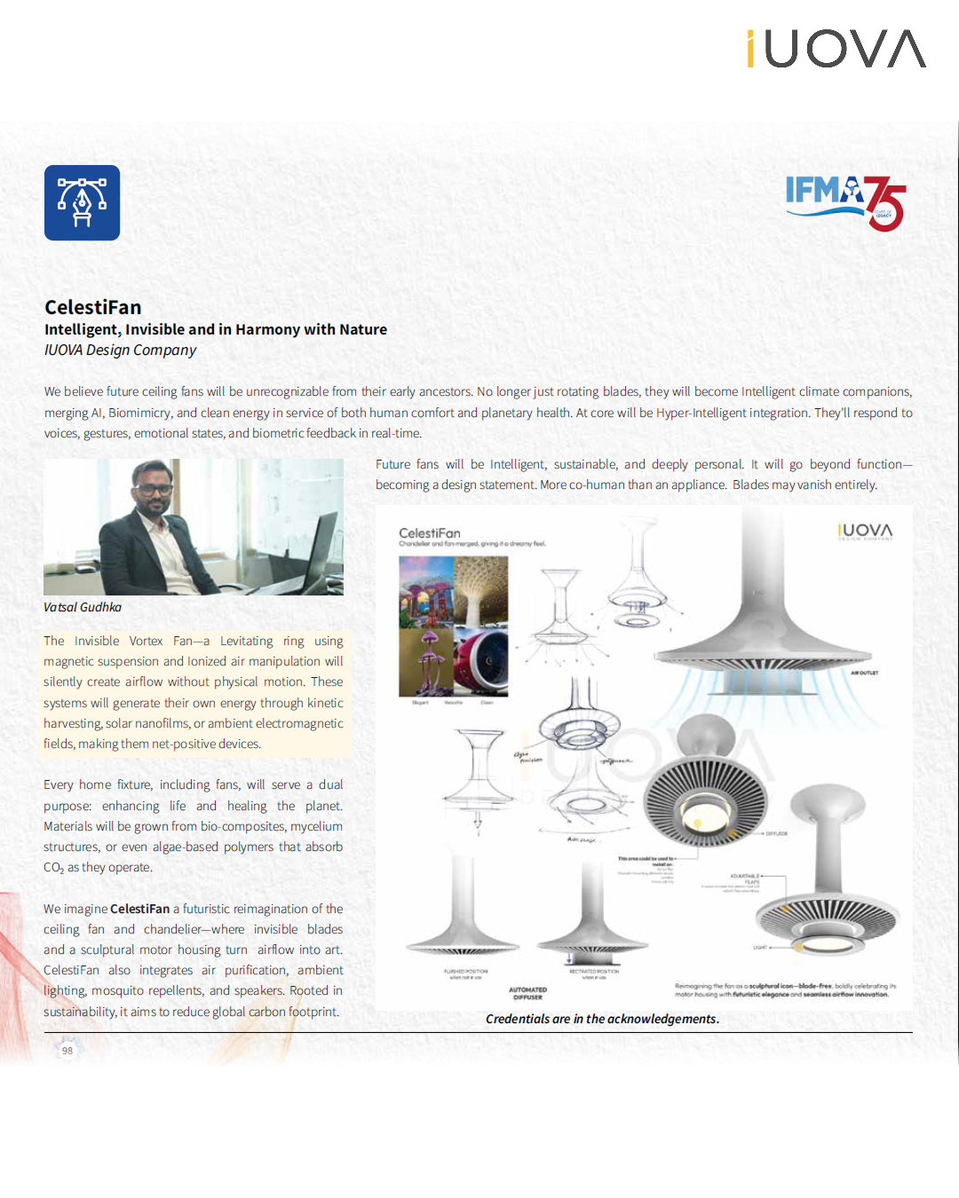 Future of Ceiling Fans: Intelligent, Invisible and In Harmony with Nature by IUOVA Design Company.
