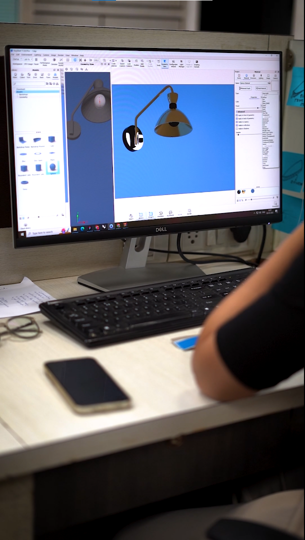 From Mesh to Masterpiece: 3D Rendering a Designer Wall Lamp