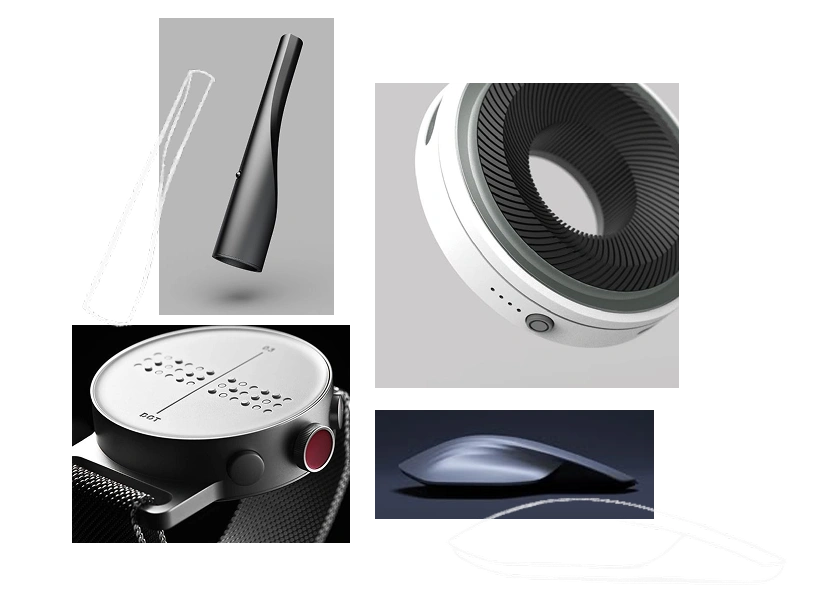 Product concept visualization showing air purifier design
