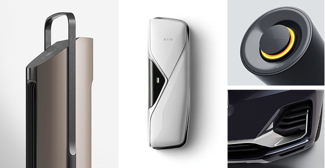 Product concept visualization showing air purifier design
