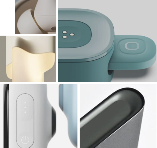 Product concept visualization showing air purifier design