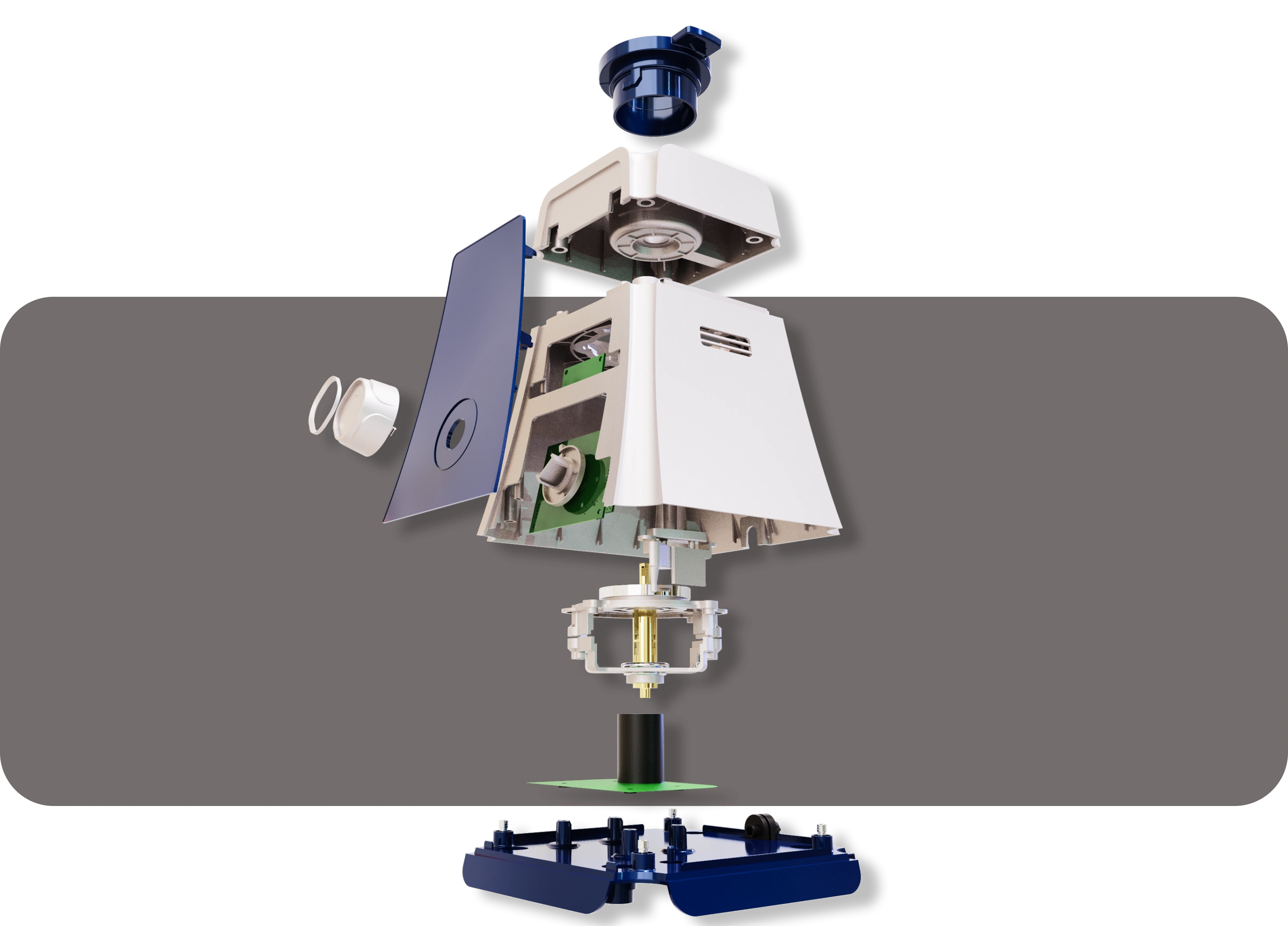 Product concept visualization showing air purifier design