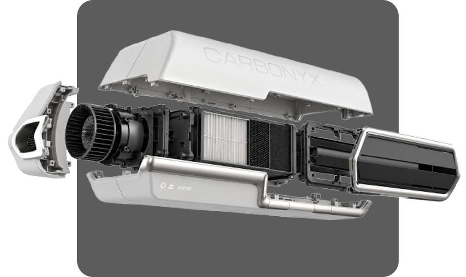Product concept visualization showing air purifier design